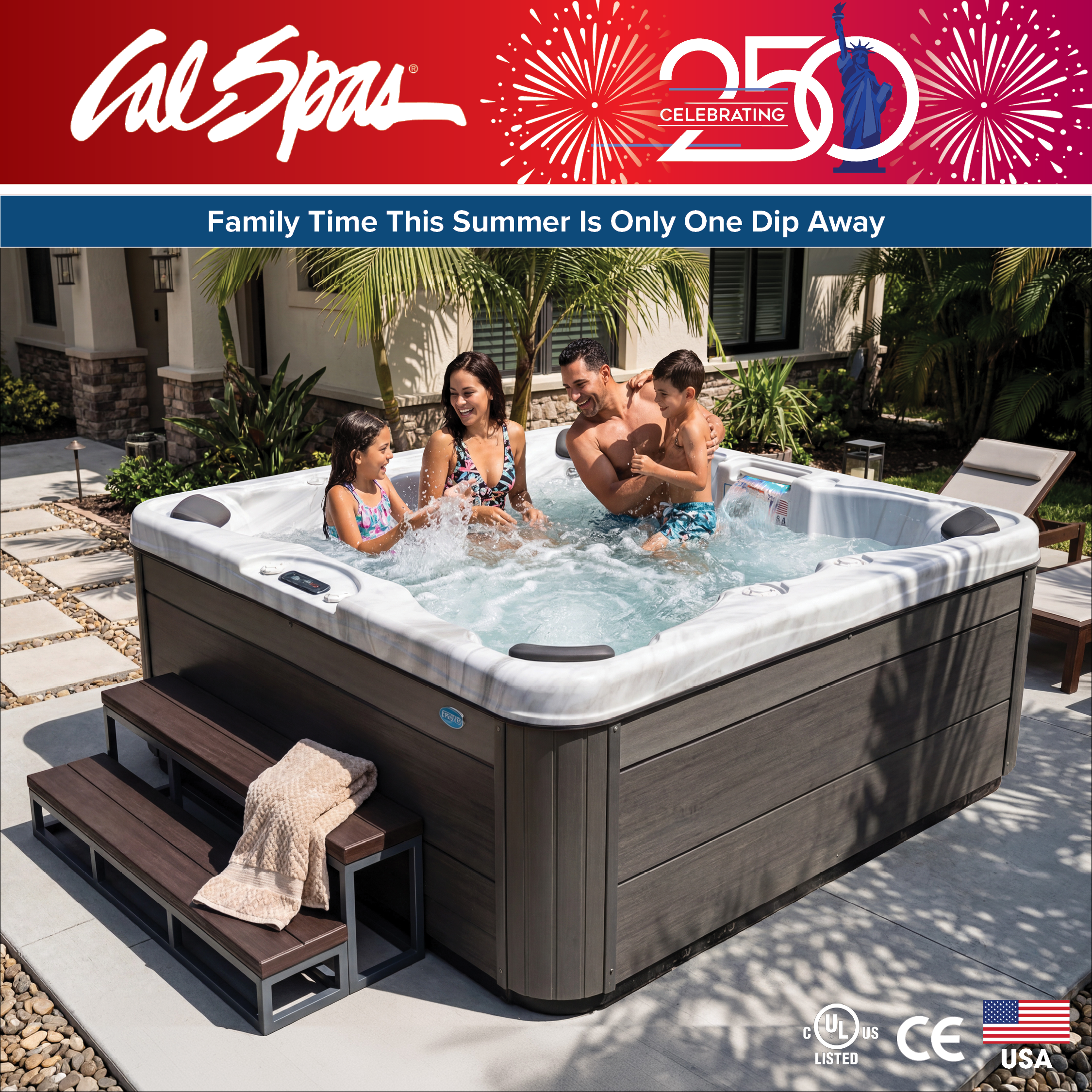 Calspas hot tub being used in a family setting - Moscow